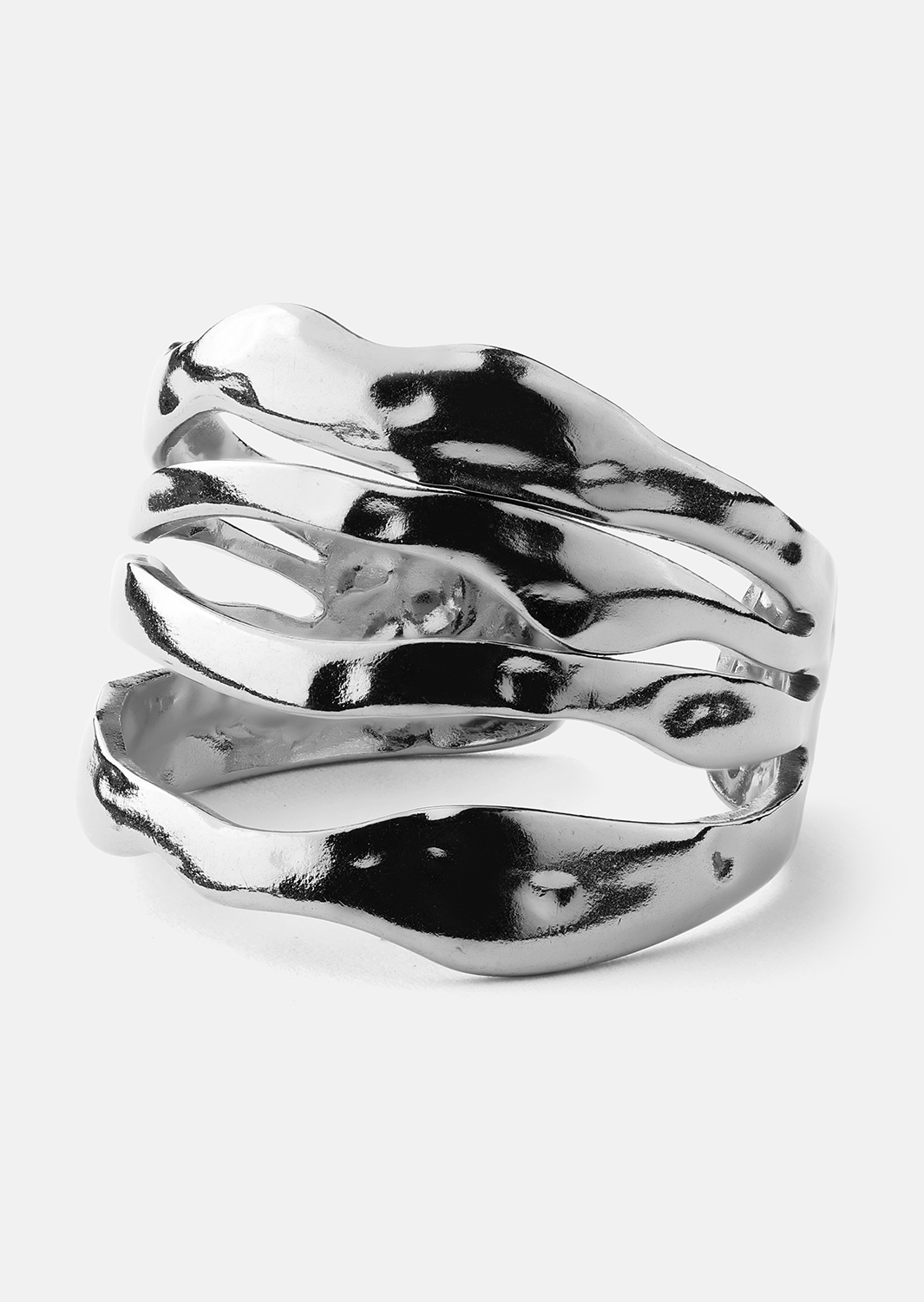 Ring Wave - Versilbert