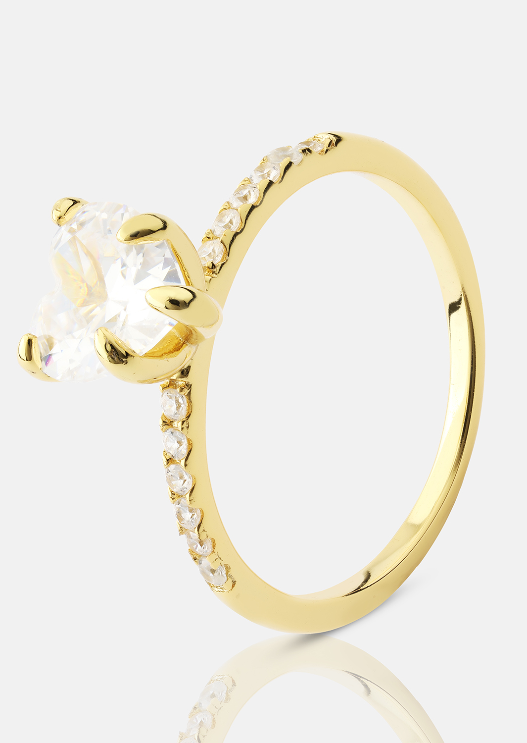 Heartlight Solitaire Ring - 18k Vergoldet
